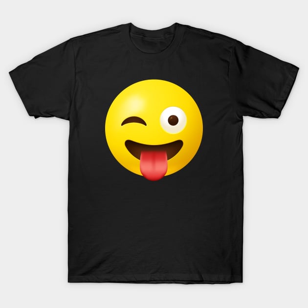 Winking face with tongue emoji T-Shirt by Vilmos Varga